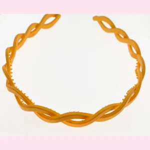 Diadeem gevlochten donker geel