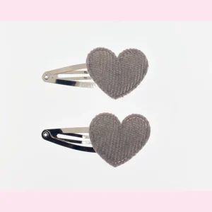 Haarspeldjes set hart grijs