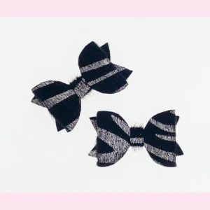 Strikjes set zwart zilver