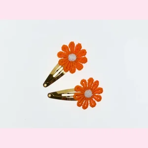 Haarspeldjes set oranje wit