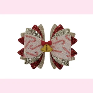 Strik Kerst rood goud kerstklokje